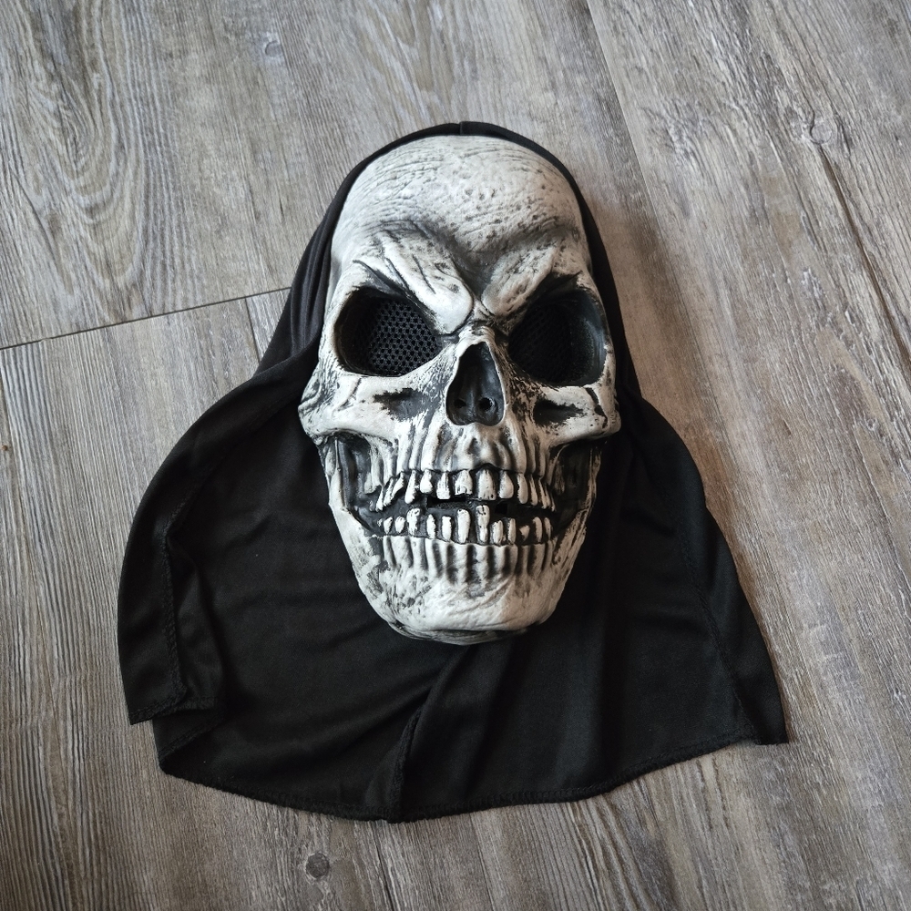 Skull Mask with Black Hood